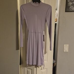 Elegant Lavender Long Sleeve Dress